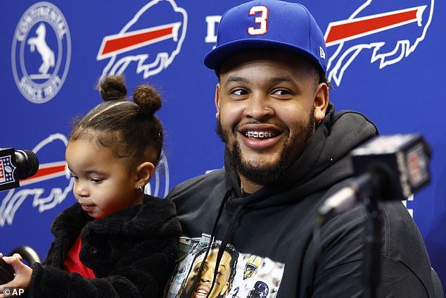 Buffalo Bills left tackle Dion Dawkins (pictured) spoke about his experience witnessing teammate Damar Hamlin's on-field cardiac arrest on Jan. 2 and explained why the near tragedy gave him a new respect for coach Sean McDermott.