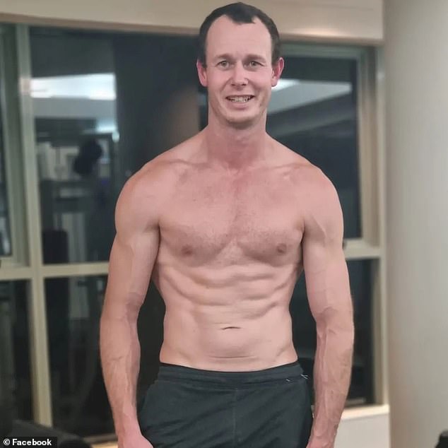 Mr Hardman (pictured) was exercising early in the morning in a Brisbane city center gym when a heavy barbell fell on him