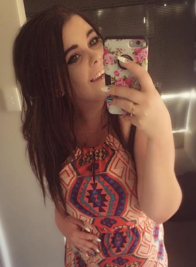 Young mother Danika Rae Dunne (pictured), 27, was driving her Holden Commodore down Murray Street in Pinjarra, Western Australia, when she struck a motorcyclist after failing to stop at a yield sign.