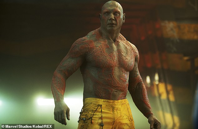 Relief: Nearly nine years after first appearing as Drax the Destroyer in 2014's Guardians of the Galaxy, Dave Bautista expresses 