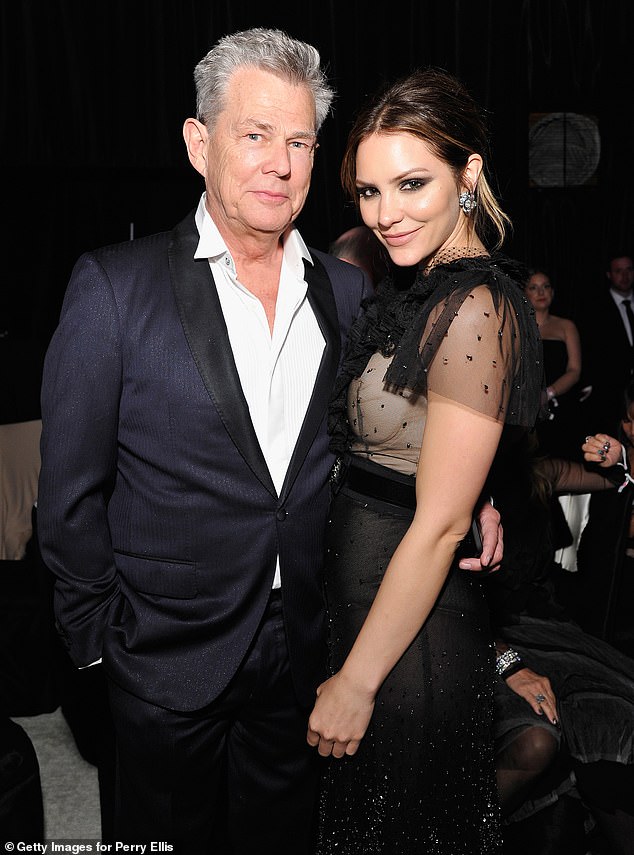 Honest: David Foster has admitted he is still adjusting to the challenge of raising a toddler at 73, following the birth of his and wife Katharine McPhee's son Rennie in 2021;  seen in 2018