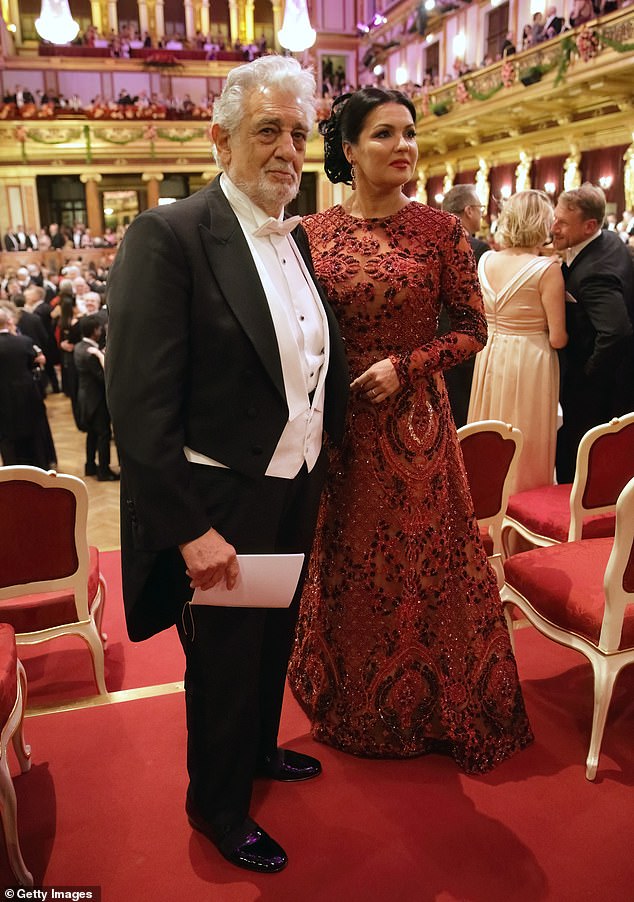 Music lovers and dazzling debutantes flocked to the Musikverein building in Vienna, Austria last night for the Philharmonic's 80th annual ball.  Spanish tenor Plácido Domingo, who is facing a new accusation of sexual harassment, performed alongside Anna Netrebko.  Domingo has not admitted any crime