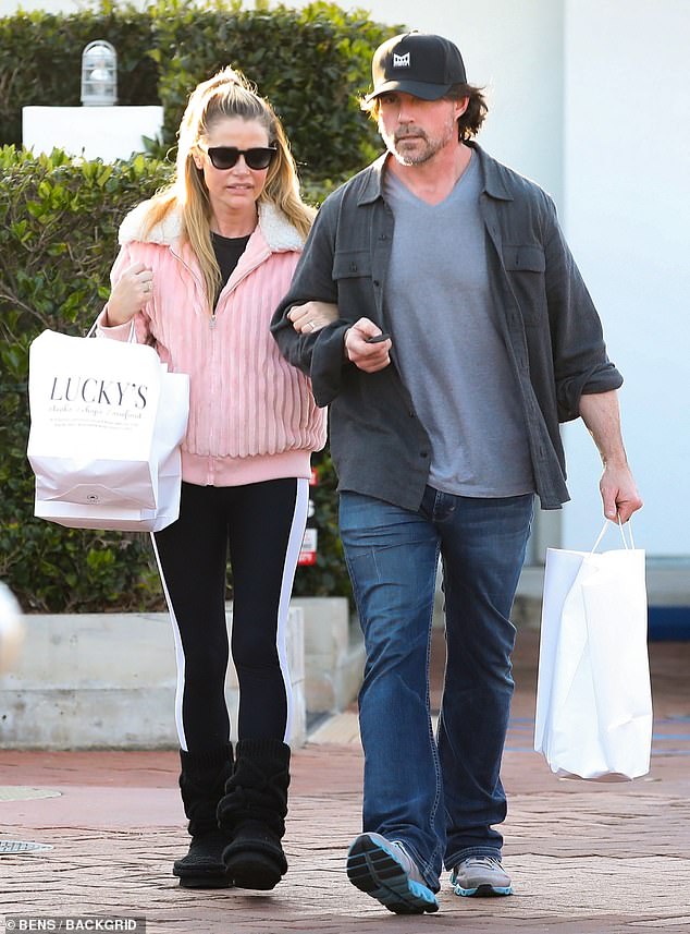 Lunch date: Denise Richards, 51, and her husband Aaron Phypers, 50, went out for lunch Saturday at Lucky's in Malibu