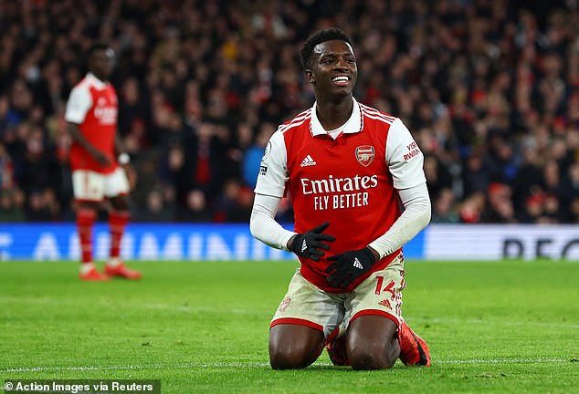 Eddie Nketiah had a frustrating night in Arsenal's attack as Newcastle stopped them