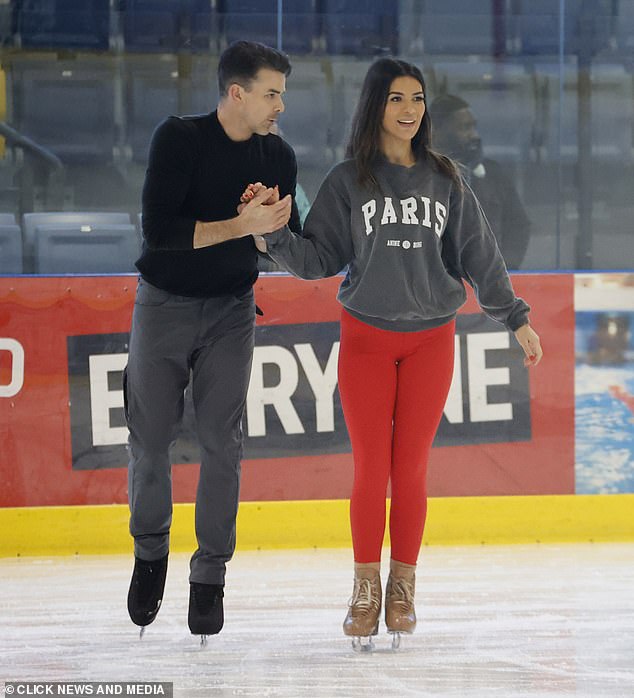 Ekin-Su Cülcülo¿lu shrugs off Dancing On Ice Ofcom's complaints as she returns to rehearsals with partner Brendyn Hatfield, before appearing on the skate off