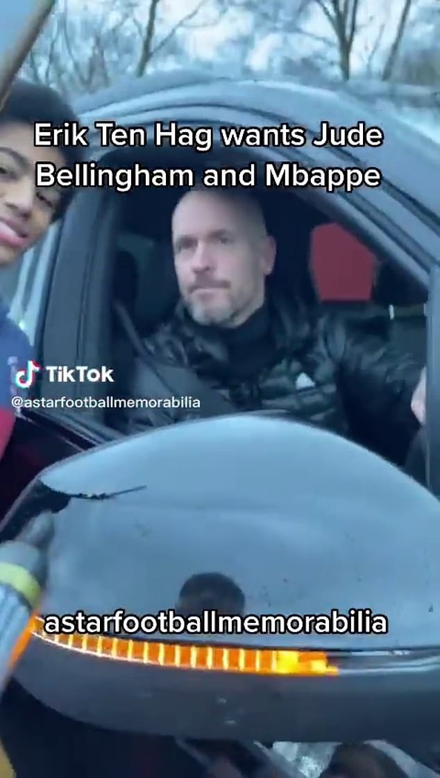 Erik ten Hag was filmed joking with his fans about wanting to sign Jude Bellingham and Kylian Mbappe