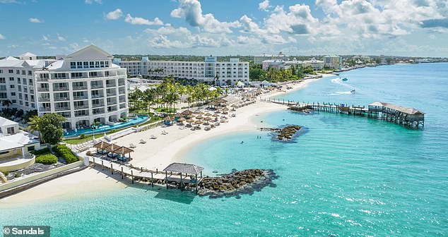 Created for romance: Victoria Bischoff and her new husband relax during a stay at the Sandals Royal Bahamian hotel, located on Cable Beach in the Bahamas