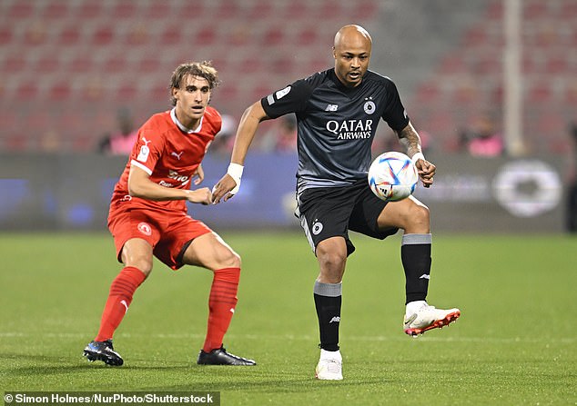 Everton are seeking a deal to bring free agent Andre Ayew (right) to the club in January