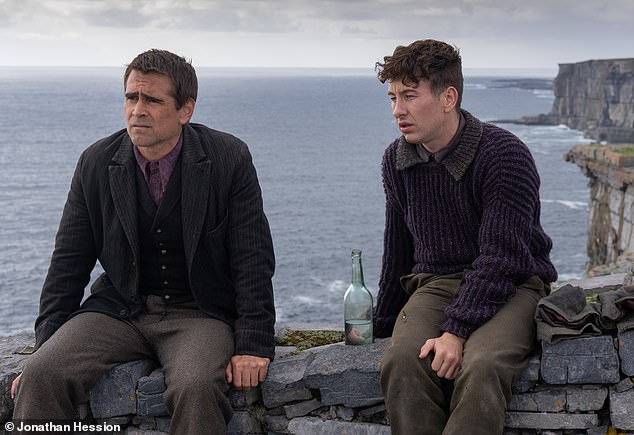 Pictured: Colin Farrell (left) and Barry Keoghan (right) star in the film The Banshees of Inisherin