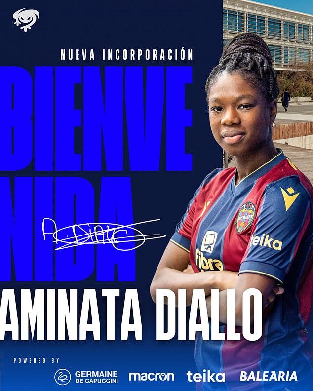 Former Paris St-Germain midfielder Aminata Diallo has signed for Levante just over three months ago since she was accused of assaulting her former teammate Kheira Hamraoui