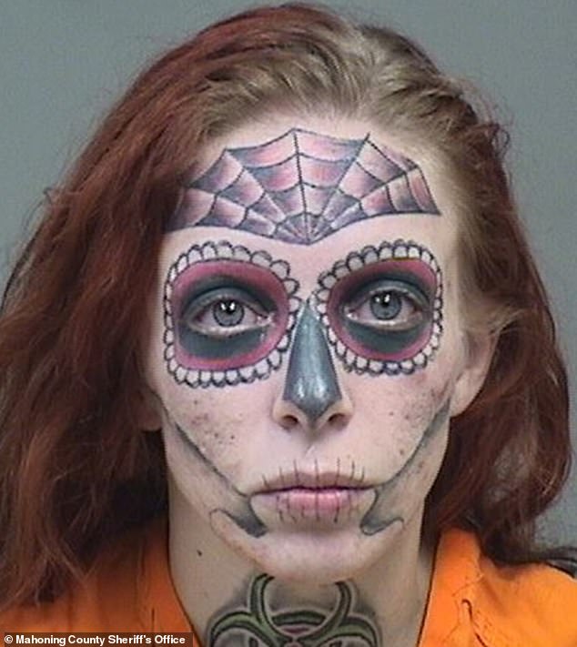 In 2018, Alyssa Zebrasky, 31, of Ohio, went viral for her series of mugshots showing her heavily tattooed face.