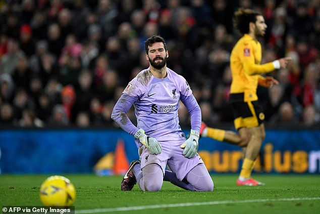 Alisson Becker made a 'big mistake' during Liverpool's FA Cup third round tie with Wolves