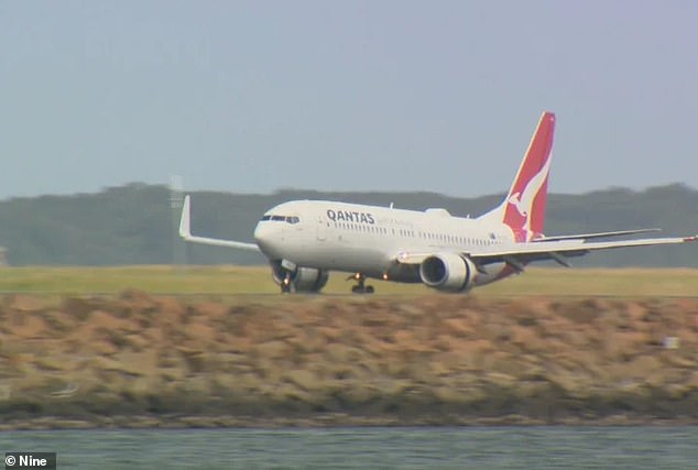 Pilots on Boeing 737 flight QF102 from Nadi, Fiji, to Sydney requested a priority, non-emergency landing on Sunday and the plane landed normally (pictured)