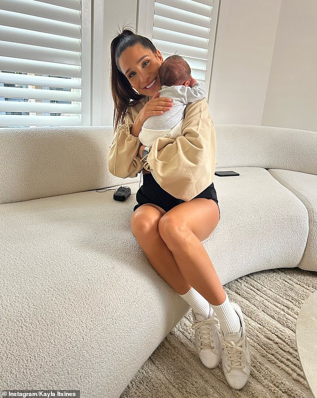 Fitness queen Kayla Itsines (pictured) has revealed that she stopped her intense training program after welcoming her second child.