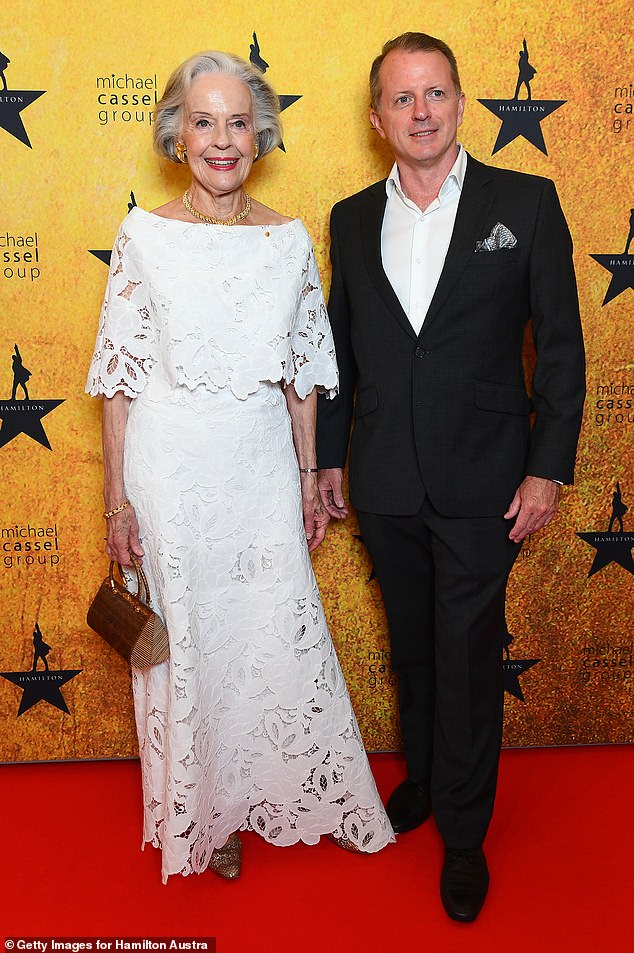 Former Governor-General Quentin Bryce dazzled when he attended Hamilton's opening night in Brisbane on Tuesday night.  The 80-year-old ruled the red carpet event alongside her son, Tom Bryce, with the couple beaming in photos.  both in the photo