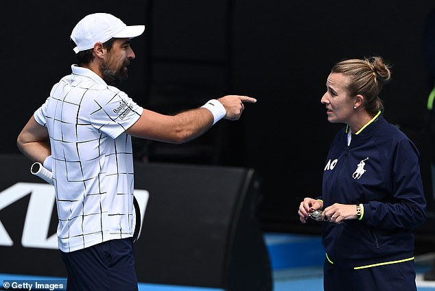 French veteran Jeremy Chardy (left) could face sanctions from tournament officials at the Australian Open after calling chair umpire Miriam Bley (right) a liar