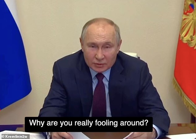 The video shows an aggrieved Putin berating Deputy Prime Minister Trade and Industry Minister Denis Manturov.