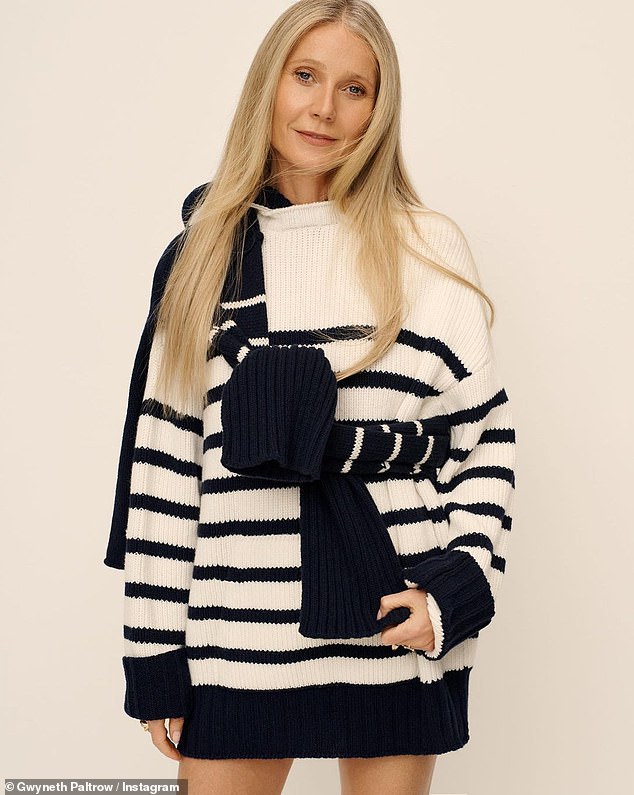 Modeling her brand: Gwyneth Paltrow, 50, looked effortlessly stunning in a new post shared by her brand catchy Saturday