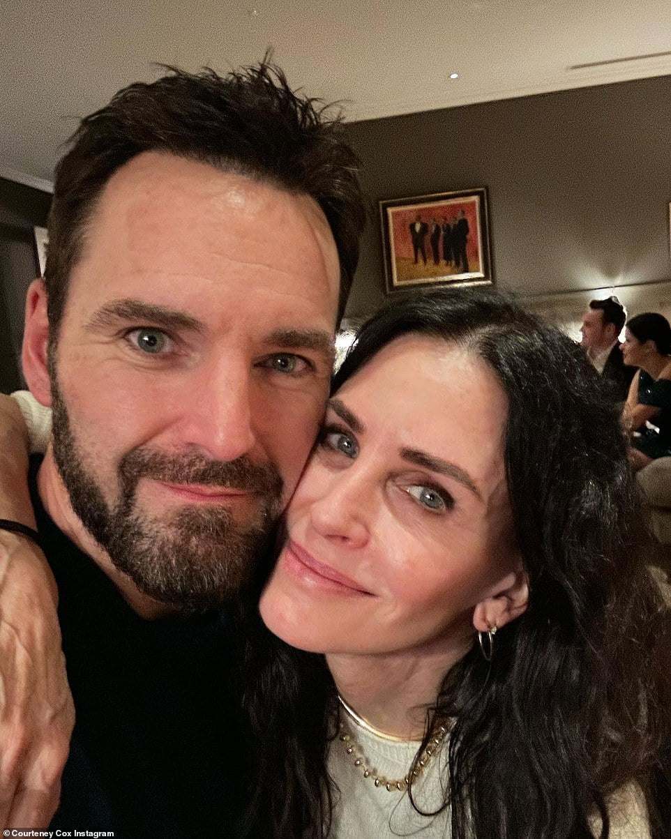 Bringing in 2023: Courtney Cox shared a sweet snap with her 12.2 million Instagram followers as she ringed in the New Year with boyfriend Johnny McDaid on Saturday