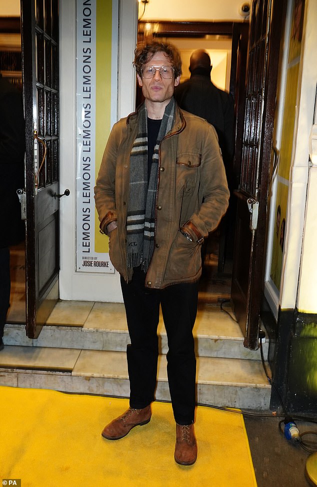 Stepping out: James Norton, 37, cut a casual figure when he attended the press night for the new play Lemons Lemons Lemons Lemons Lemons at the Harold Pinter Theater in London on Tuesday.