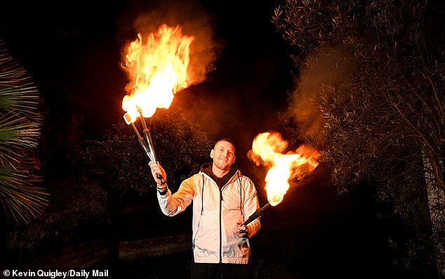 He takes his fire juggling to extremes now Finn Russell