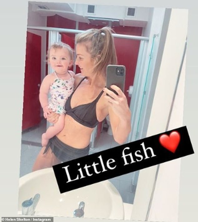 Helen Skelton posed in a bikini as she shared a rare photo with her baby daughter Elsie on Instagram on Wednesday during a break from the Strictly tour.