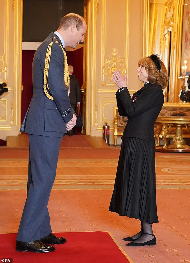 Honored: Coronation Street star Helen Worth, 72, received an MBE for services to drama at Windsor Castle