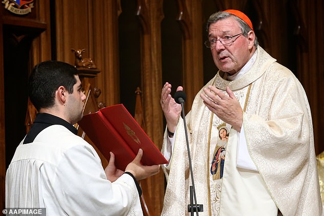 Cardinal Pell (pictured), 81, underwent successful surgery at a Vatican hospital and was chatting with the anesthetist when he went into sudden cardiac arrest.