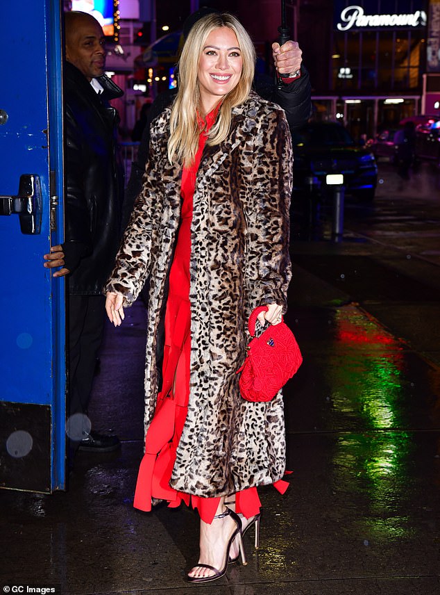 Early appearance: Hilary Duff was up and looking predawn glam Monday in New York as she headed for an interview on Good Morning America.