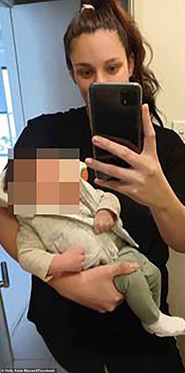 Holly Anne Maxwell, 26, allegedly filmed herself putting socks in her baby's mouth