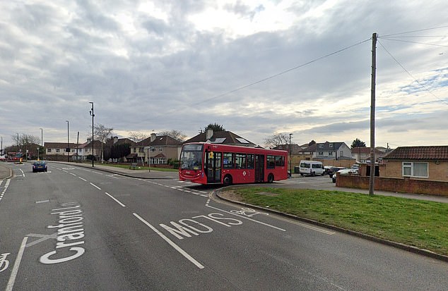 A man was struck by a bus in Cranford Lane, junction with Armytage Road, Hounslow, west London (file image from location)