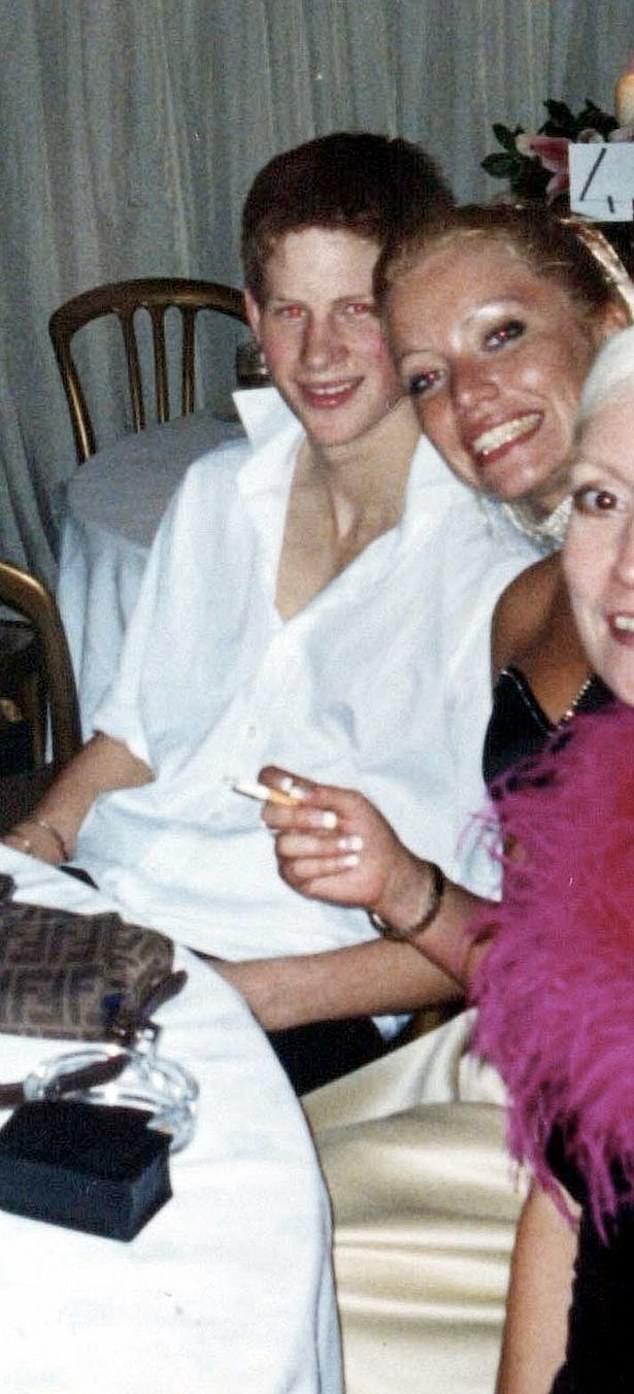 Suzannah Harvey, pictured here with Prince Harry at the Beaufort Christmas Ball when she was 17, has previously admitted to kissing the royals.