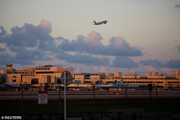 A plane takes off from Miami International Airport (file photo)