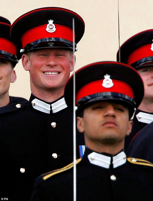 Prince Harry and Ahmed Raza Khan during The Sovereign's Parade at the Royal Military Academy in Sandhurst, April 2006. Prince Harry has now claimed that 