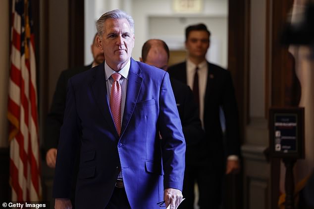 House Minority Leader Kevin McCarthy (D-CA) walks into the Chambers of the US Capitol House on December 23, 2022 in Washington, DC.
