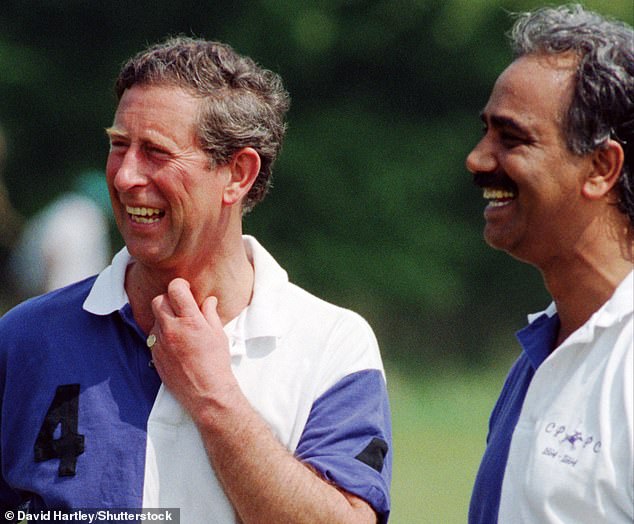 Prince Charles and his friend Kuldip Singh Dhillon in 1995 at Cirencester Park Polo Club.  Hillon has died at the age of 72.