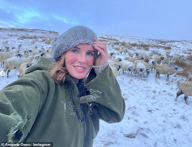 Farm life: The Yorkshire shepherdess continues her daily life on the farm following her split from husband Clive of 21 years last year.