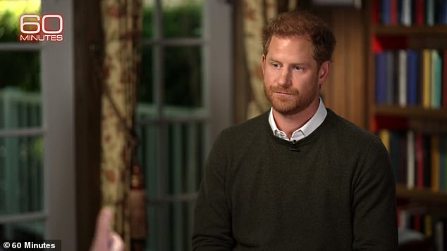 Prince Harry (pictured) sat down with ITV's Tom Bradby and CBS News' Anderson Cooper ahead of the launch of his book Spare next week, with trailers for each to be released today.