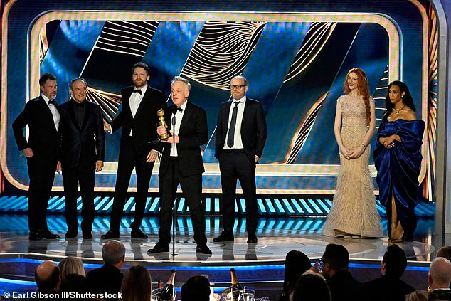 The 80 Golden Globes took boredom to a whole new level, so much so that I thought I had entered the early stages of rigor mortis.  (Above) The creator of The White Lotus, Mike White, accepts the award for best limited series