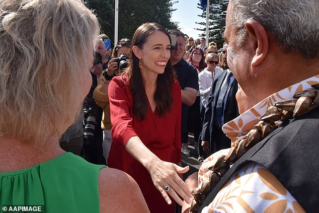 Former New Zealand Prime Minister Jacinda Ardern (pictured) met a cheering crowd as she left parliament for the last time.