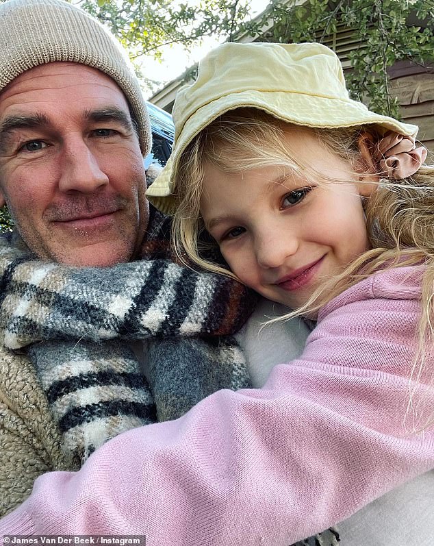 Birthday girl: James Van Der Beek, 45, took to his Instagram page to wish his daughter Annabel a happy ninth birthday on Wednesday