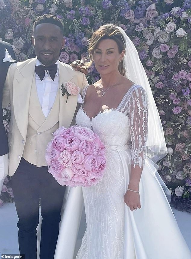 Separation: Former England footballer Jermain Defoe has split from his wife just months after their £200,000 wedding, according to reports