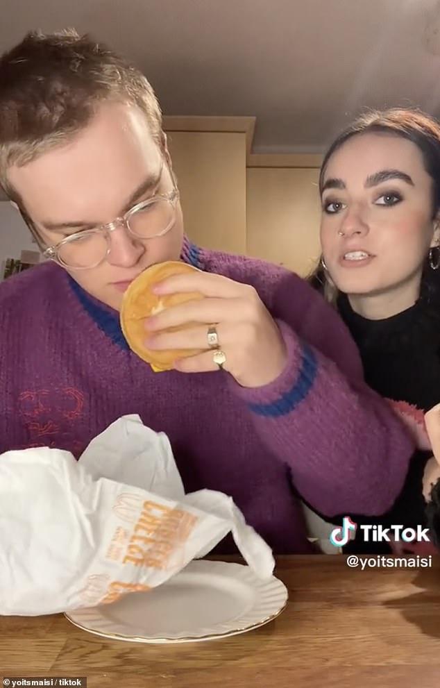 Jo Brand's daughter Maisi has gone viral on TikTok for trying to teach her boyfriend to eat more than 