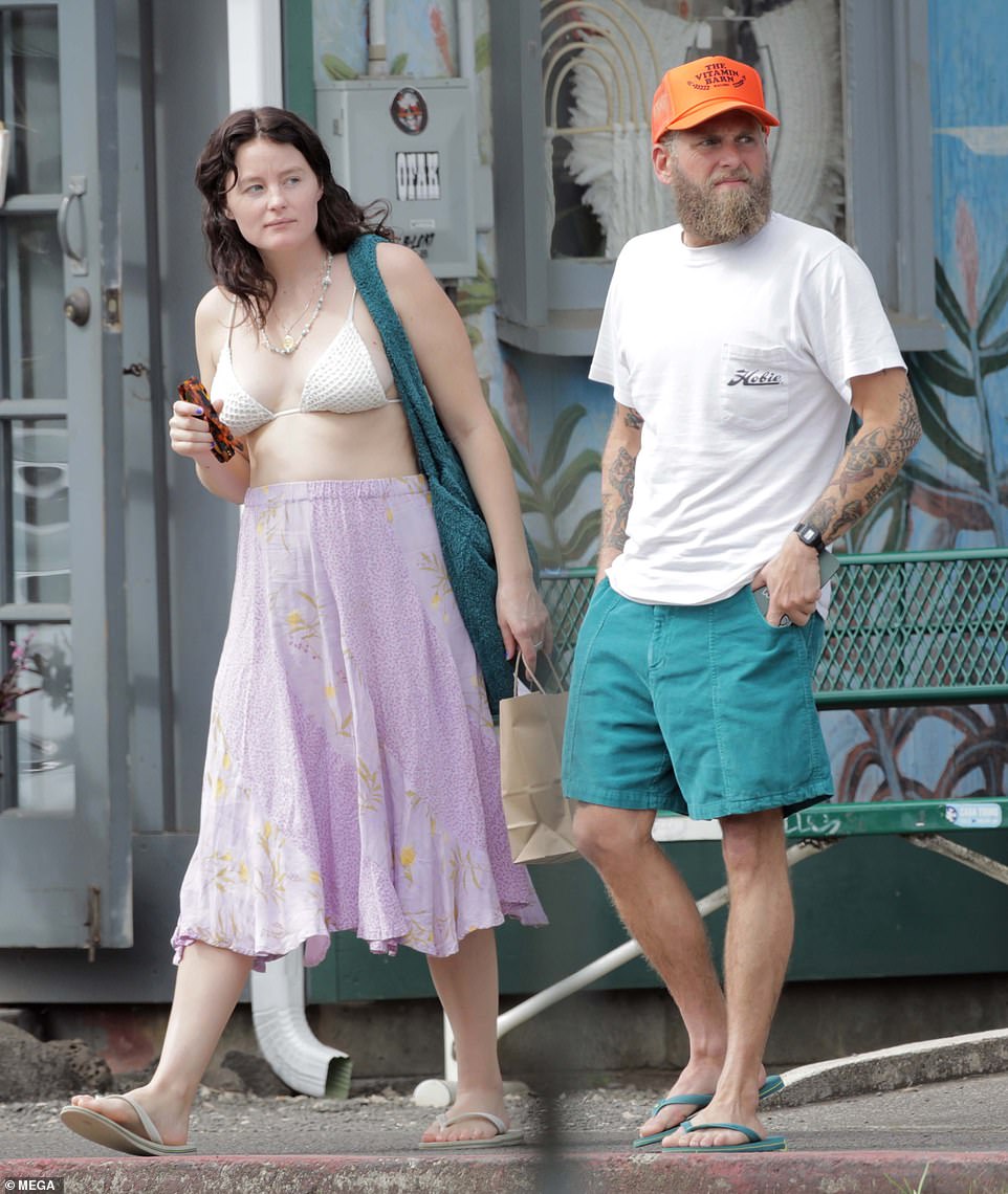 Relaxing getaway: Jonah Hill, 39, and his girlfriend, Olivia Millar, were spotted out shopping in Hawaii at Kokonut Kids on Tuesday.