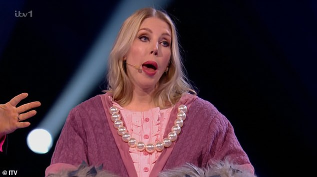 Unmasked: Katherine Ryan, 39, was unmasked as the celebrity behind Pigeon during Saturday night's The Masked Singer.