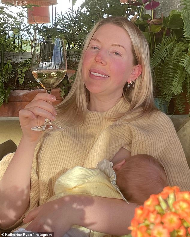 Sweet: Katherine Ryan has taken to Instagram to share a slew of adorable family photos with her three kids on Wednesday