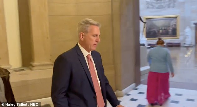 House Republican Leader Kevin McCarthy looked somewhat embarrassed as he left the US Capitol on Monday afternoon.