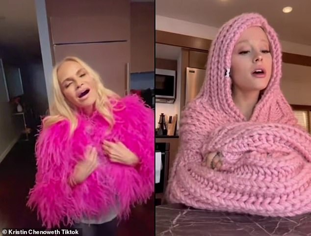 Linda, unite!  Kristen Chenoweth, 54, joined forces with Ariana Grande, 29, on Sunday, singing a duet Over the Rainbow for TikTok.