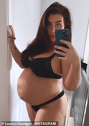 Shock: Lauren Goodger has revealed she lost three stones in the wake of the tragic death of her newborn daughter (pictured pregnant)