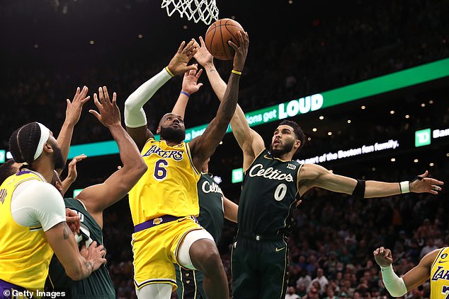 LeBron James was furious at refs missing Jayson Tatum sliding his arm into a layup